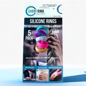 EVERY ring jewelry 5 pack silicone ring variety set sz small NWT